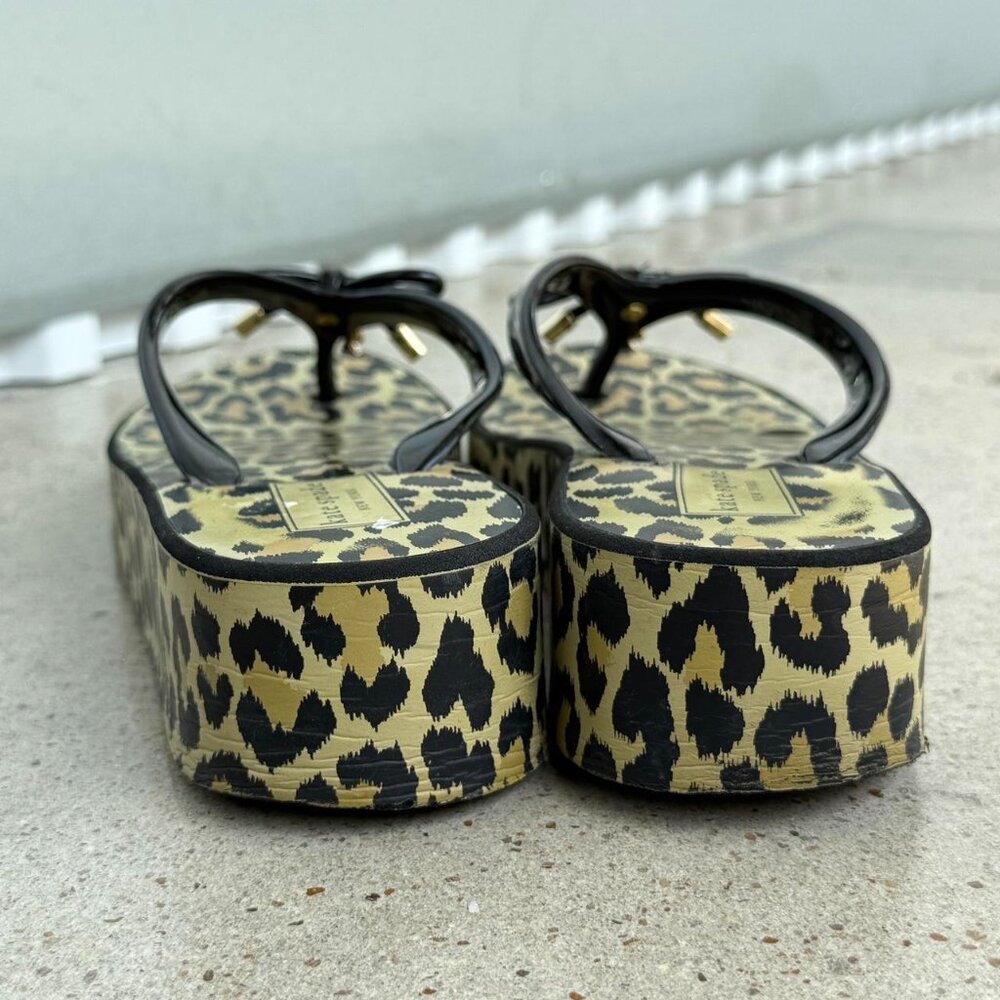 Leopard Print Platform Flip Flops - image 6